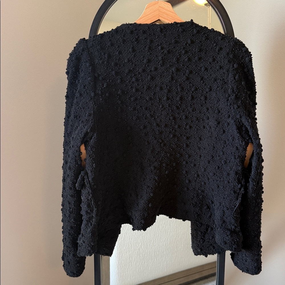 Women's Black Designer Inspired Boucle jacket - Picture 4 of 7
